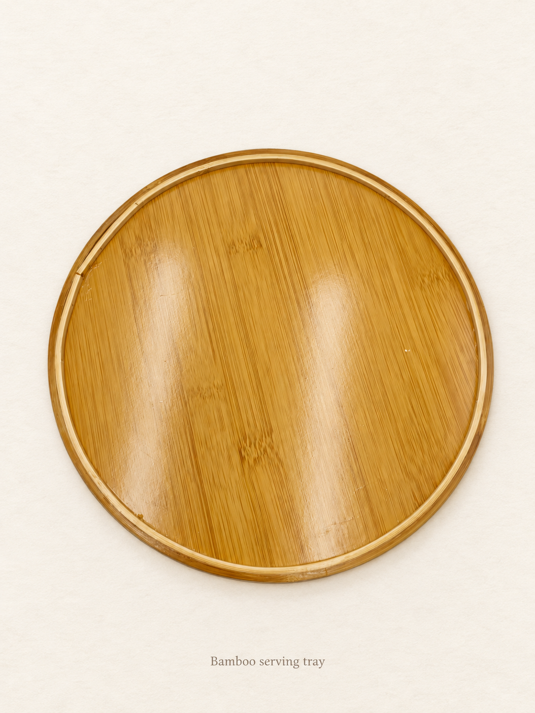 Honey-Finish Round Bamboo Serving Tray — image 4