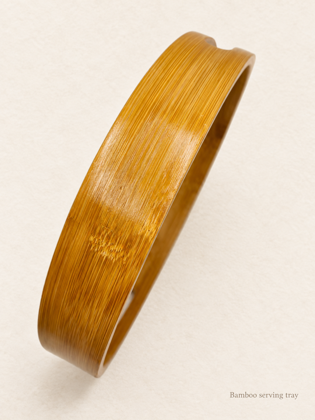 Honey-Finish Round Bamboo Serving Tray — image 5