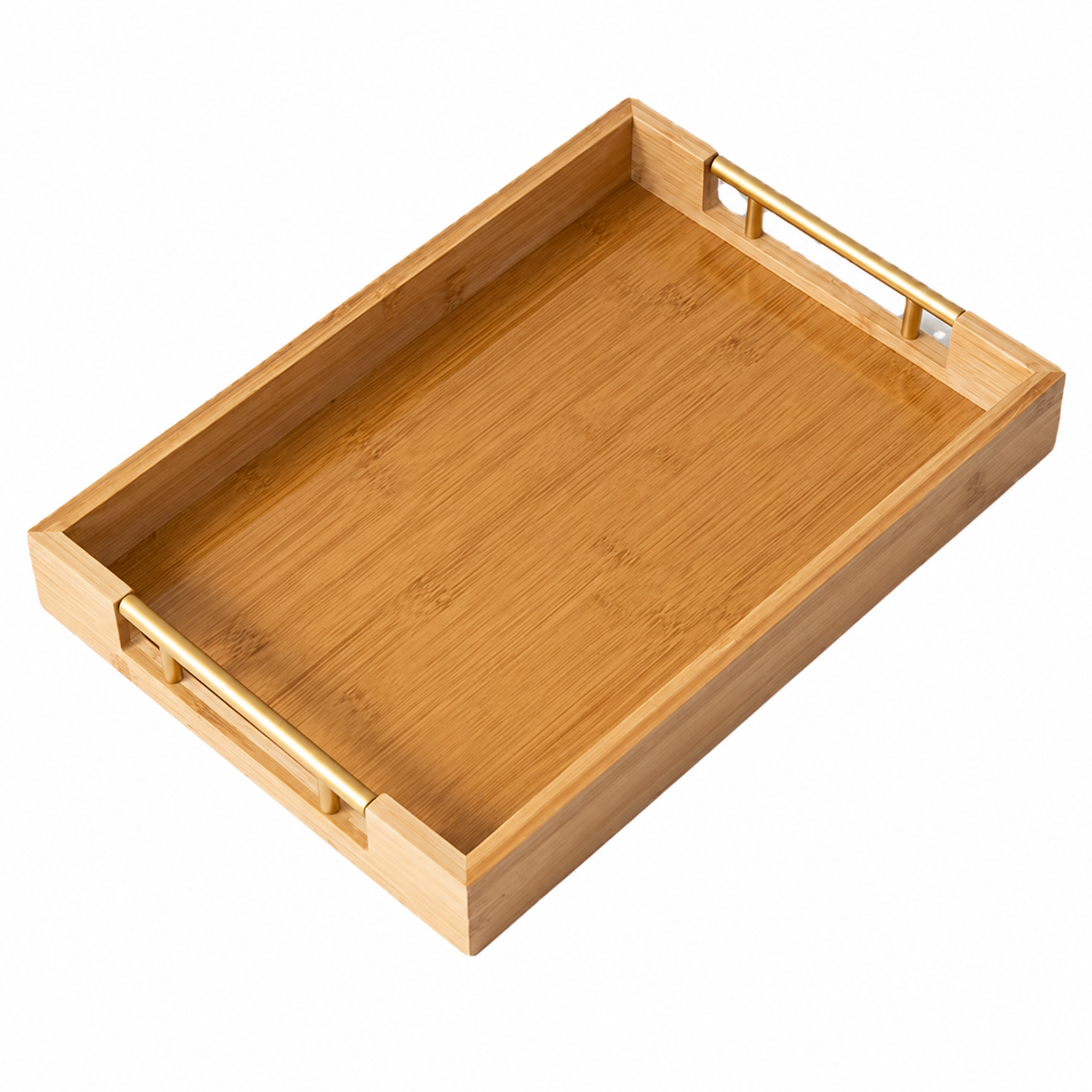 Natural-Tone Tray - Gold-Coloured Handles