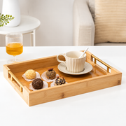 Natural-Tone Serving Tray with Gold-Coloured Handles — image 4