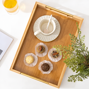 Natural-Tone Serving Tray with Gold-Coloured Handles — image 5