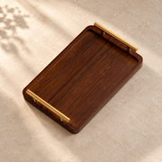 Brown Rectangular Serving Tray with Bar Handles — image 2