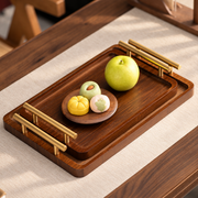 Brown Rectangular Serving Tray with Bar Handles — image 4