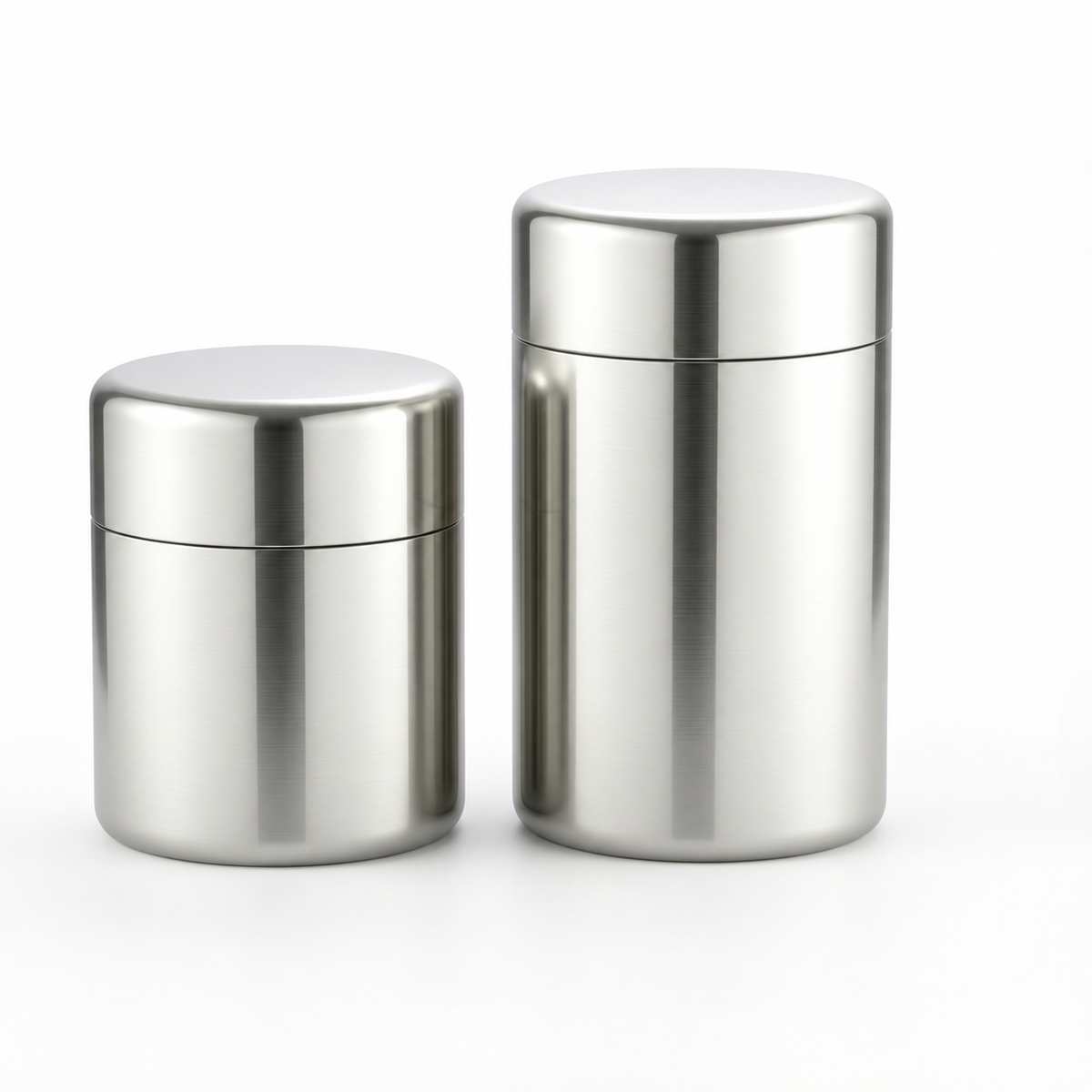 Silver Stainless-Steel Tea Canister with Inner Lid — image 2