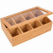 Eight-Compartment Bamboo Tea Bag Organizer — image 6