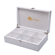 Six compartments in white