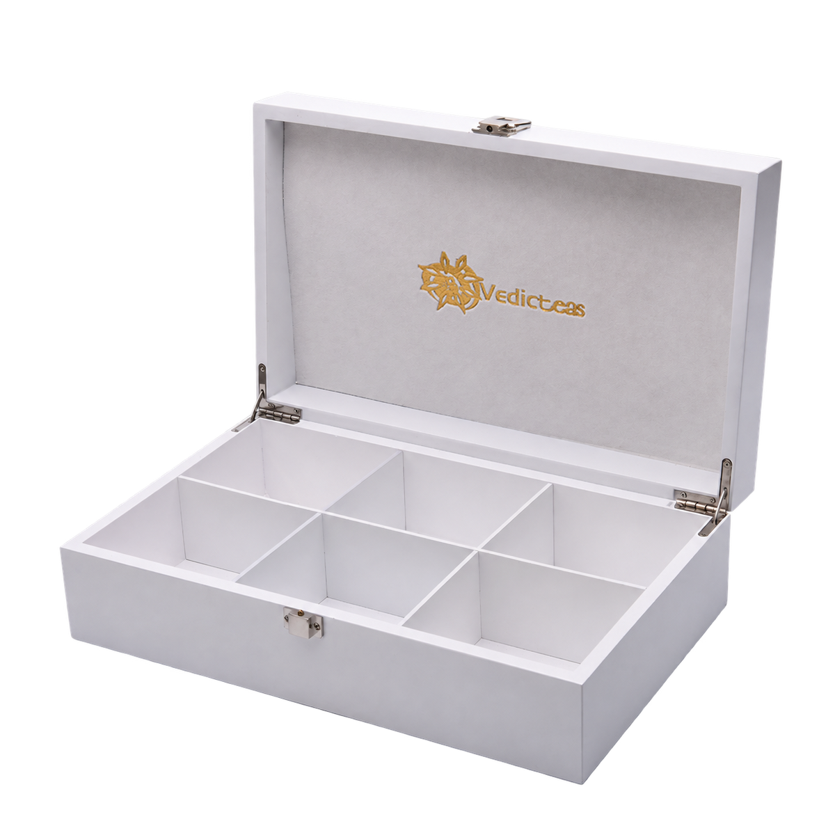Six compartments in white