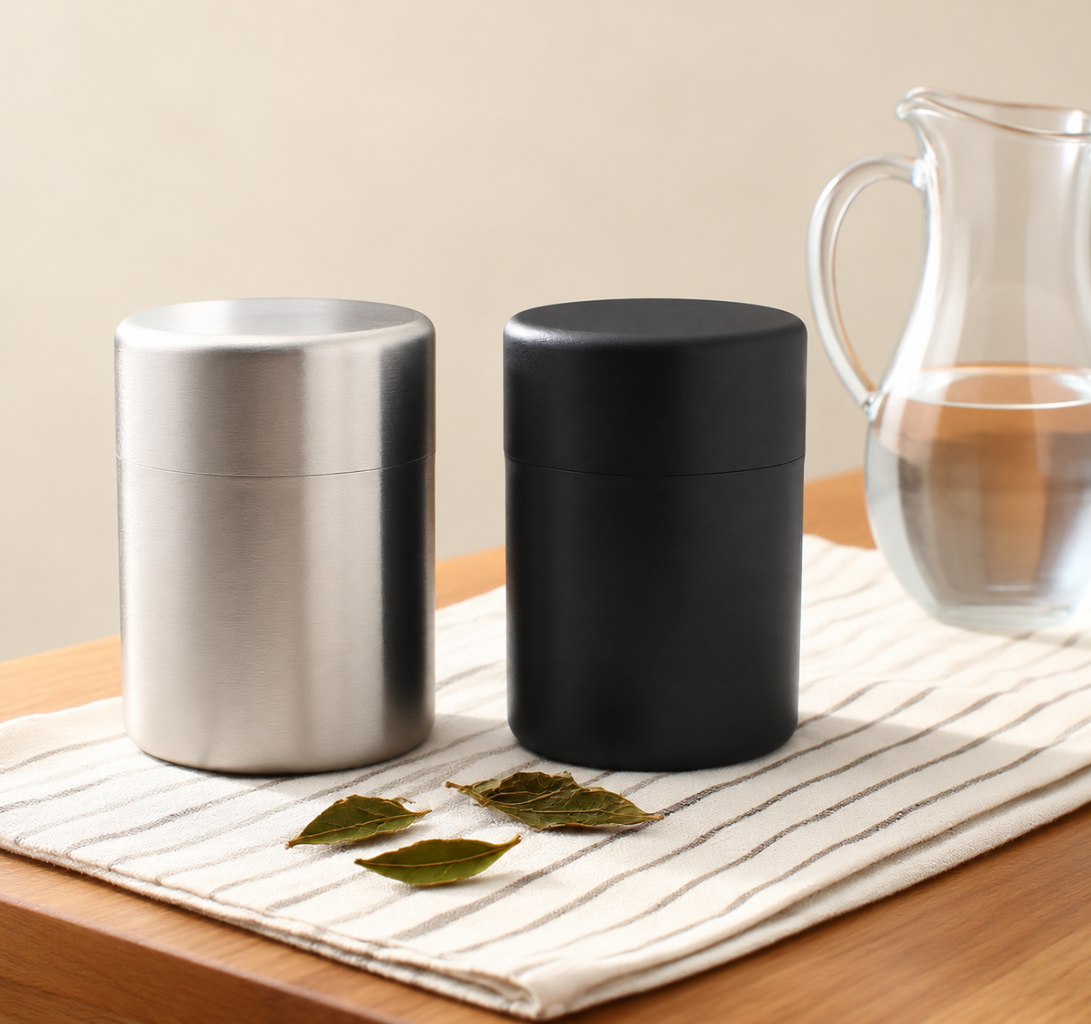 Double-Lid Stainless-Steel Tea Canister — image 1