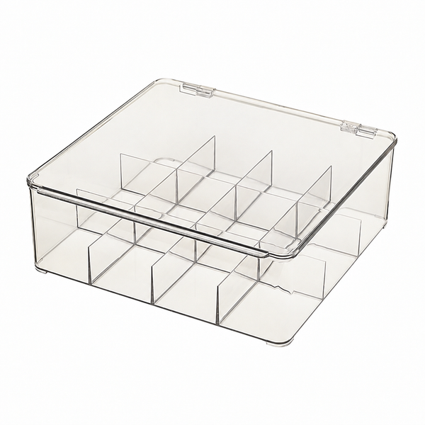 Clear Twelve-Compartment Tea Organizer