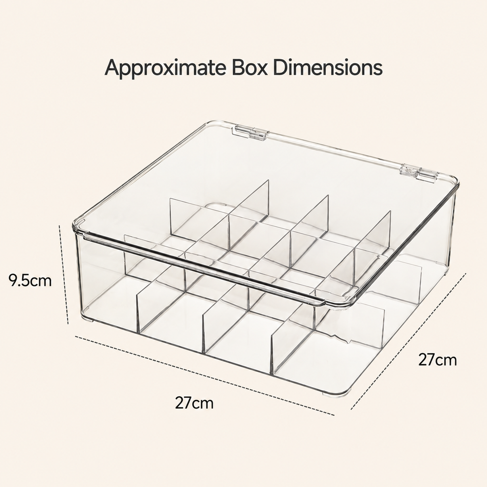 Clear Twelve-Compartment Tea Organizer — image 2