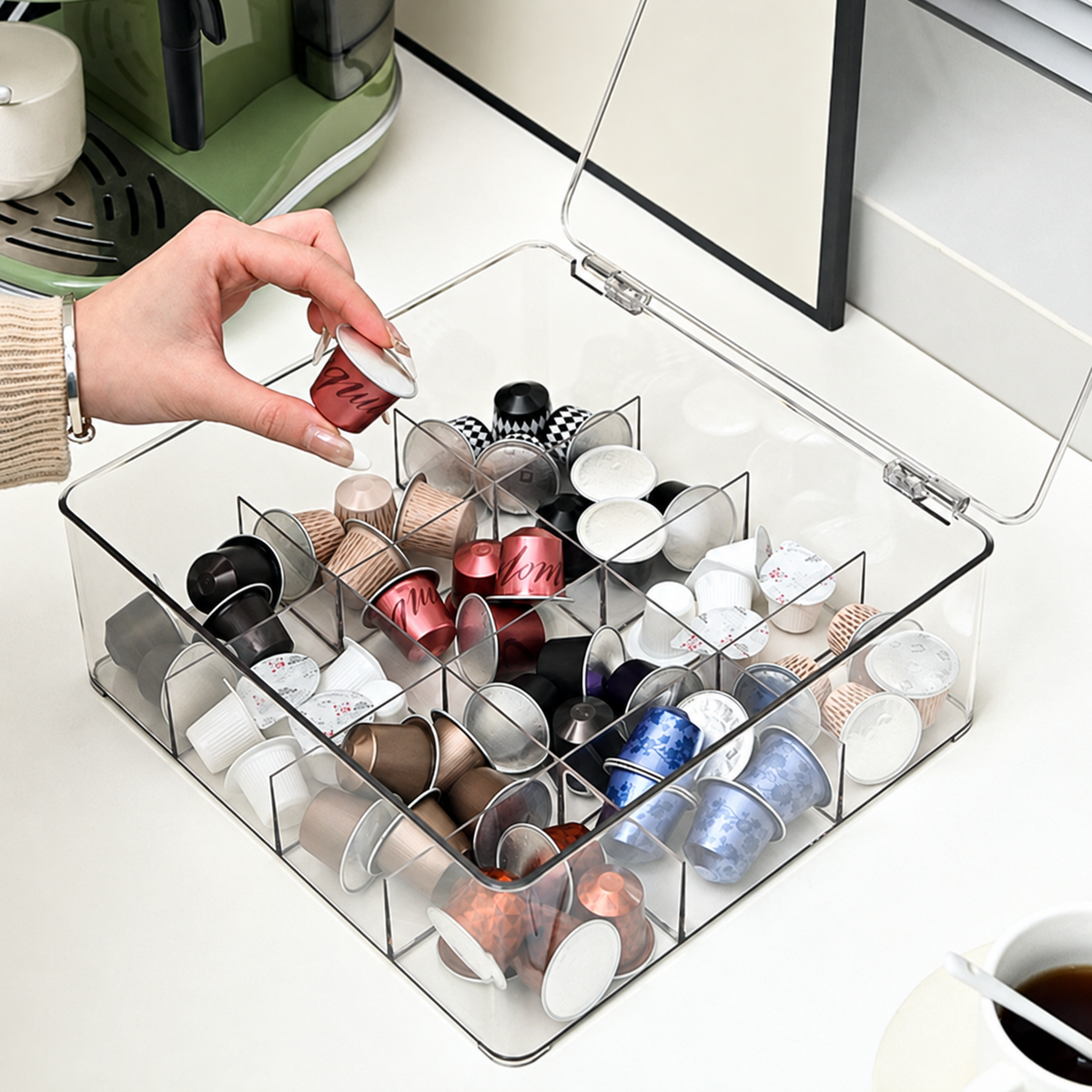 Clear Twelve-Compartment Tea Organizer — image 5