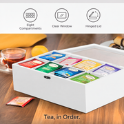White Eight-Compartment Tea Bag Organizer — image 3