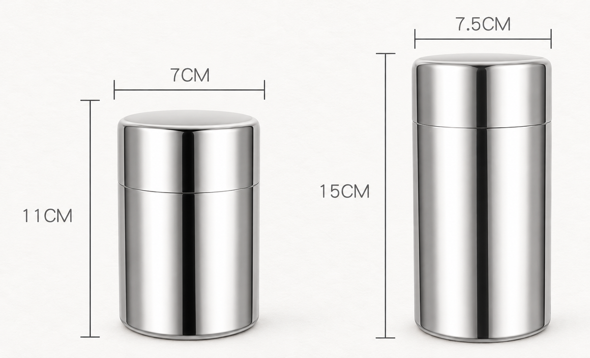 Polished Stainless Steel Tea Canister — image 4