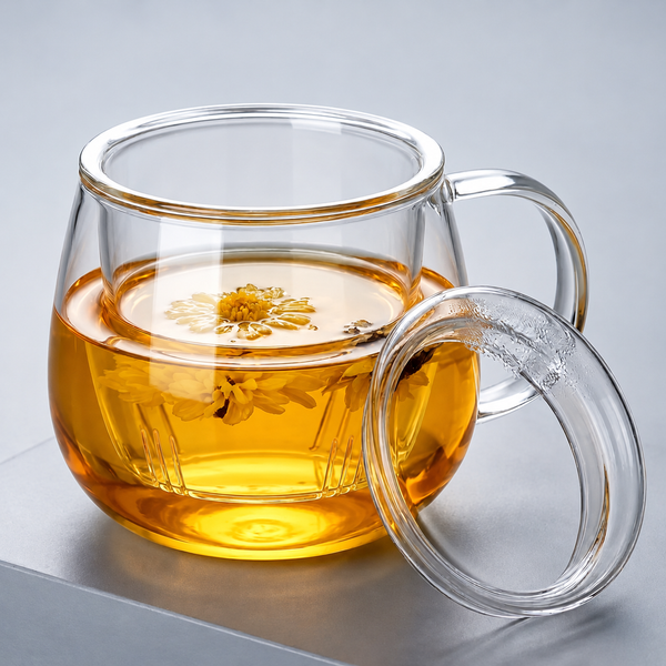 Clear Glass Tea Infuser Mug - 300 mL