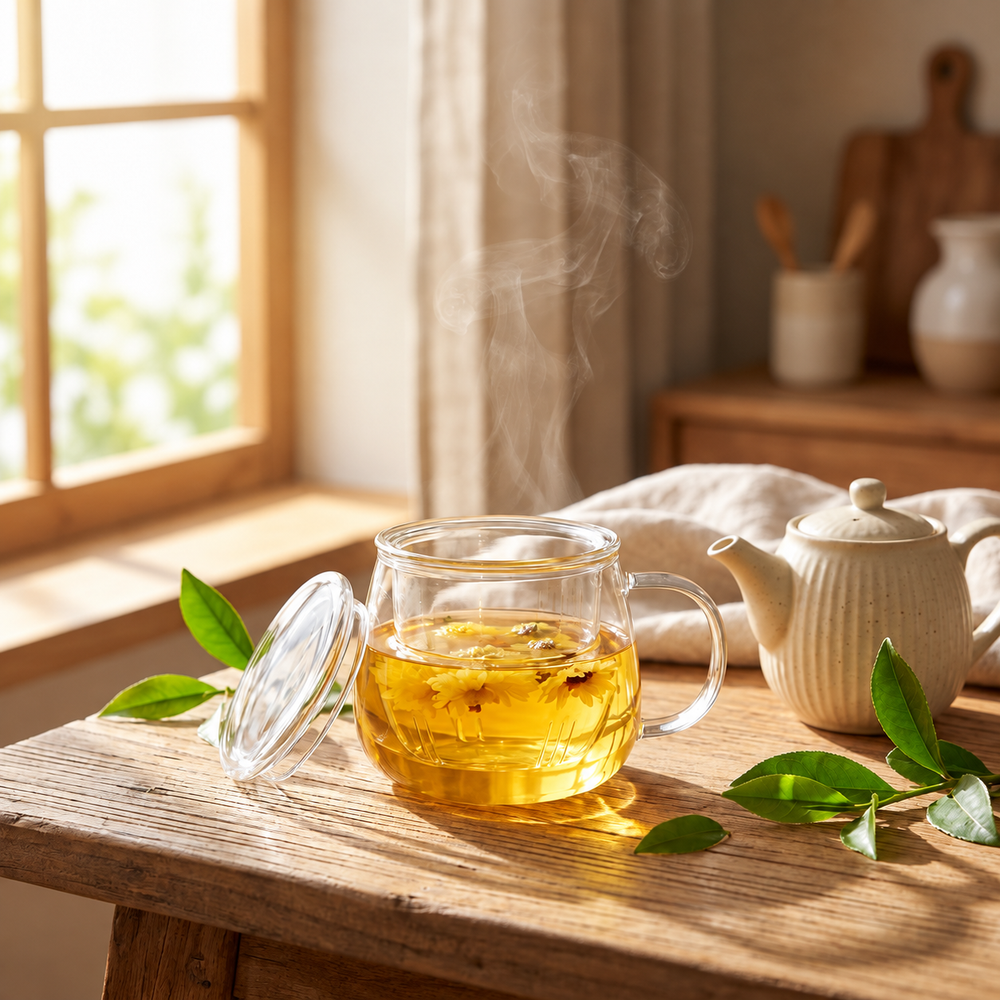 Clear Glass Tea Infuser Mug - 300 mL — image 2