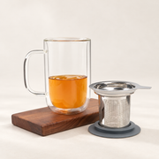 Double Wall Glass Tea Infuser Mug — image 3