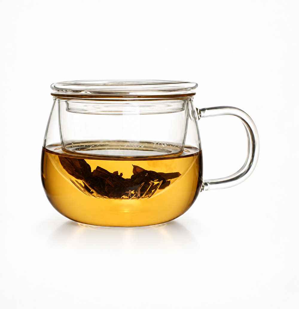 Round Glass Tea Infuser Mug — image 1