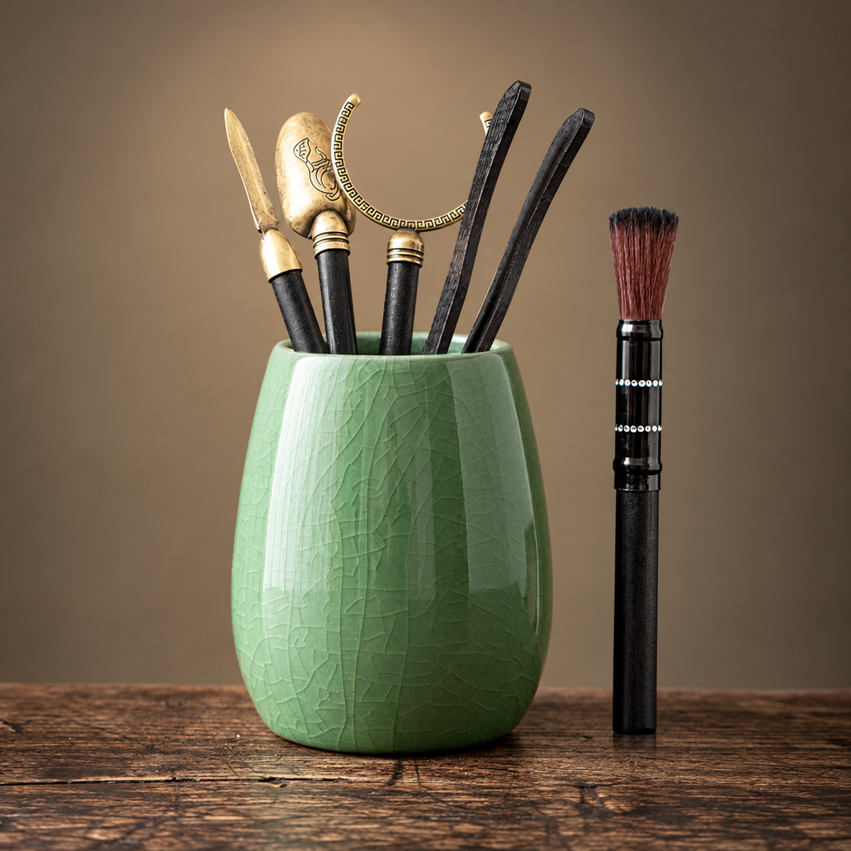 Green - Plain Crackle Holder