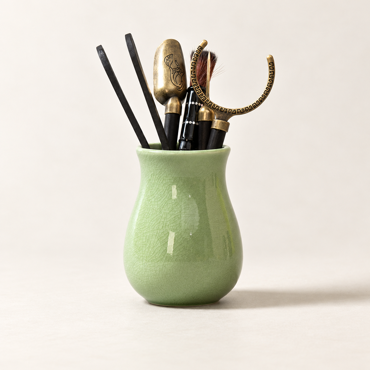 Crackle Celadon Green / Plain