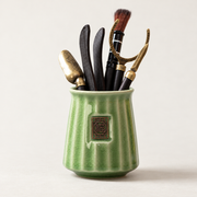 Fluted Crackle Green / Fu Medallion