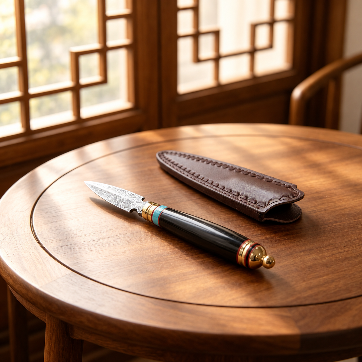 Patterned Tea Knives & Bamboo-Style Tea Spoon — image 2