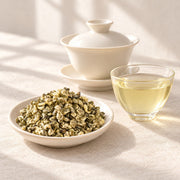AI brewing scene concept — Pure-Bud Bi Luo Chun Style Green Tea — Mojiang, Yunnan