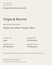 AI concept collection — origin harvest information card — Ninger Golden Honey Black Tea