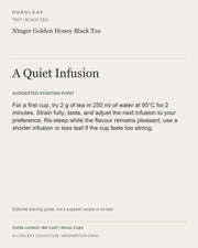 AI concept collection — brewing information card — Ninger Golden Honey Black Tea