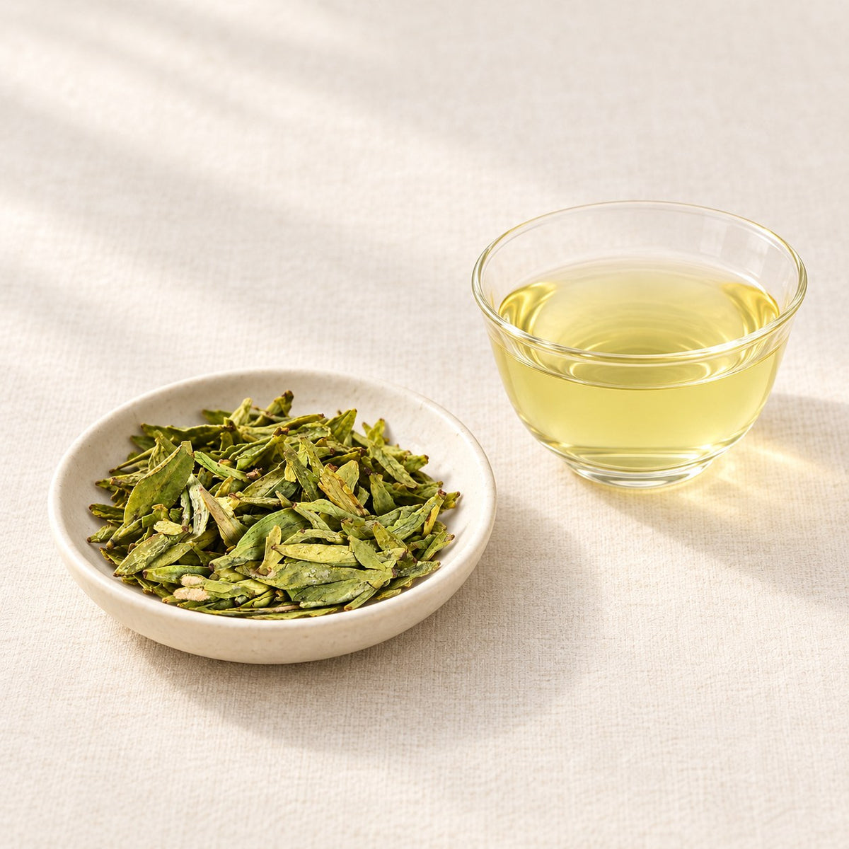AI brewing scene concept — Da Fo Longjing Green Tea — Xinchang, Zhejiang
