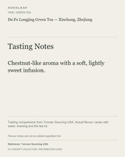 AI concept collection — tasting information card — Da Fo Longjing Green Tea — Xinchang, Zhejiang