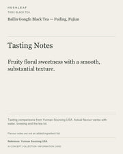AI concept collection — tasting information card — Bailin Gongfu Black Tea — Fuding, Fujian