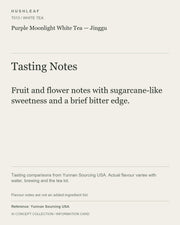 AI concept collection — tasting information card — Purple Moonlight White Tea — Jinggu
