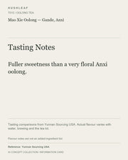 AI concept collection — tasting information card — Mao Xie Oolong — Gande, Anxi