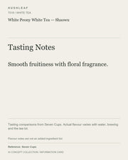 AI concept collection — tasting information card — White Peony White Tea — Shaowu