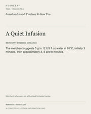 AI concept collection — brewing information card — Junshan Island Yinzhen Yellow Tea
