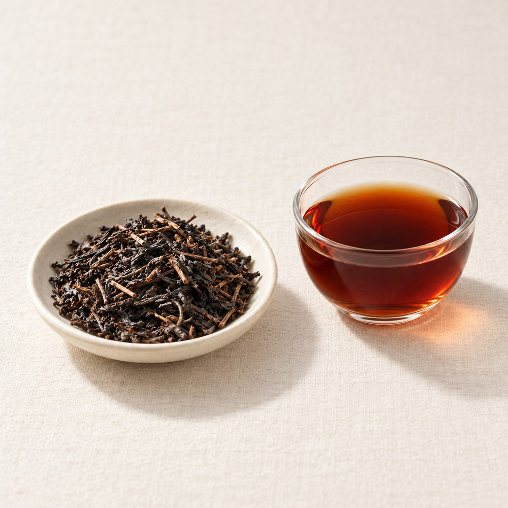 AI brewing scene concept — Liu Bao 133 Dark Tea