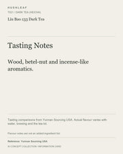 AI concept collection — tasting information card — Liu Bao 133 Dark Tea