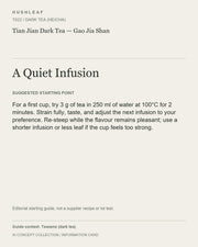 AI concept collection — brewing information card — Tian Jian Dark Tea — Gao Jia Shan