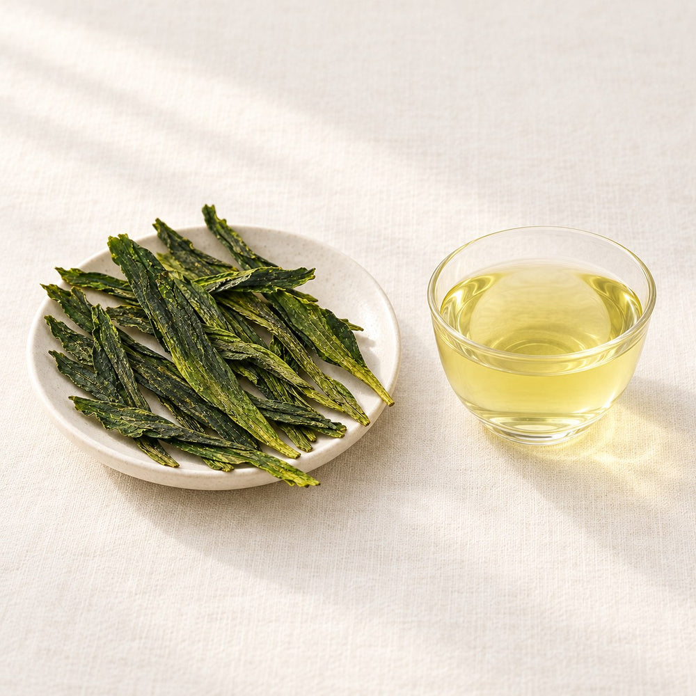 AI brewing scene concept — Taiping Houkui Green Tea — Houkeng