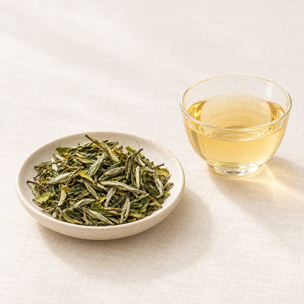 AI brewing scene concept — White Peony White Tea — Boliu Village, Fuding
