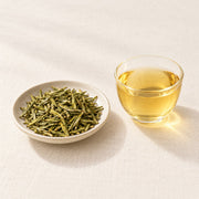 AI brewing scene concept — Pingjiang Yellow Bud Tea — Hunan