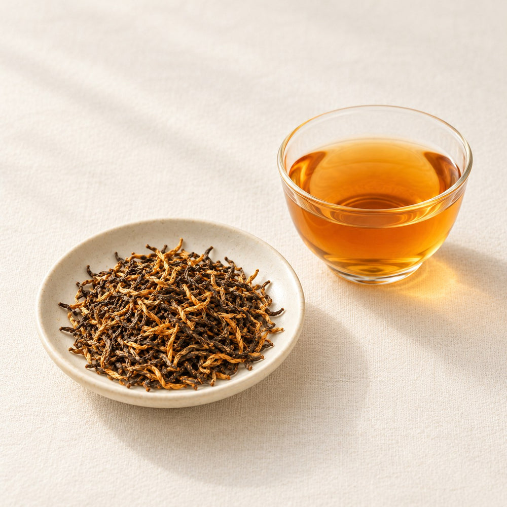 AI brewing scene concept — Jin Jun Mei Black Tea — Tongmu