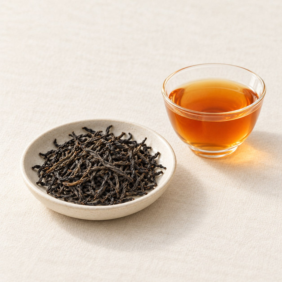 AI brewing scene concept — Unsmoked Zheng Shan Xiao Zhong Black Tea