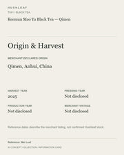 AI concept collection — origin harvest information card — Keemun Mao Ya Black Tea — Qimen