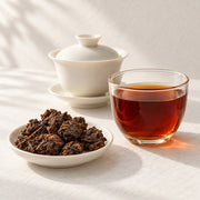 AI brewing scene concept — Lao Cha Tou Ripe Puer Nuggets — Mengku