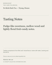 AI concept collection — tasting information card — Fu Brick Dark Tea — Yiyang, Hunan