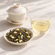 AI brewing scene concept — Jasmine-Scented Loose Green Tea — Fuzhou, Fujian