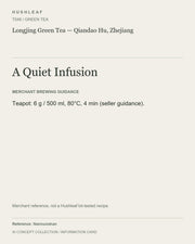 AI concept collection — brewing information card — Longjing Green Tea — Qiandao Hu, Zhejiang