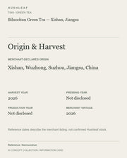 AI concept collection — origin harvest information card — Biluochun Green Tea — Xishan, Jiangsu