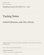 AI concept collection — tasting information card — Mengding Huang Da Cha Yellow Tea — Yaan